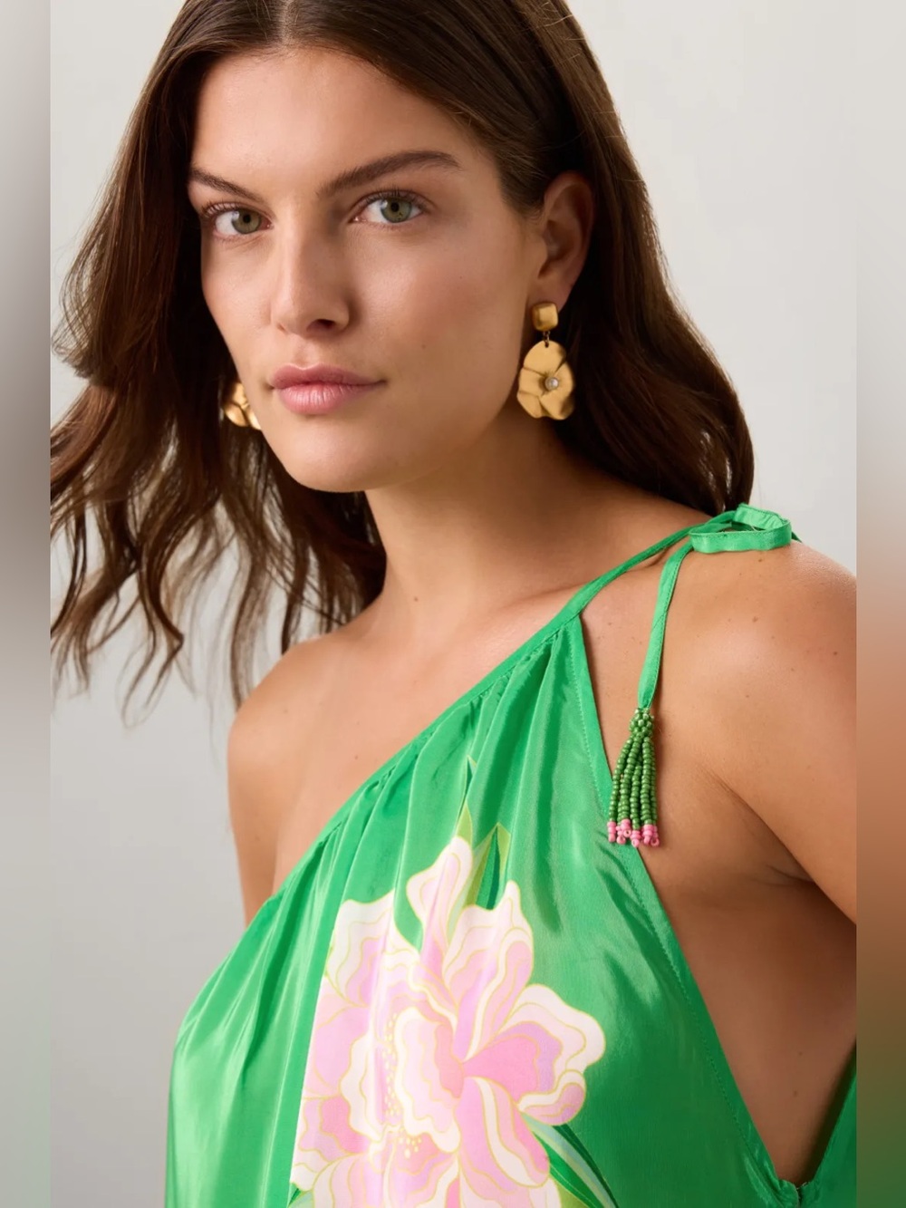 Farm Rio Floral Vibing Maxi Dress Green Women's Size XL - Picture 5 of 7